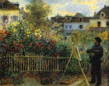 Pierre Renoir Monet Painting in his Garden Spain oil painting art